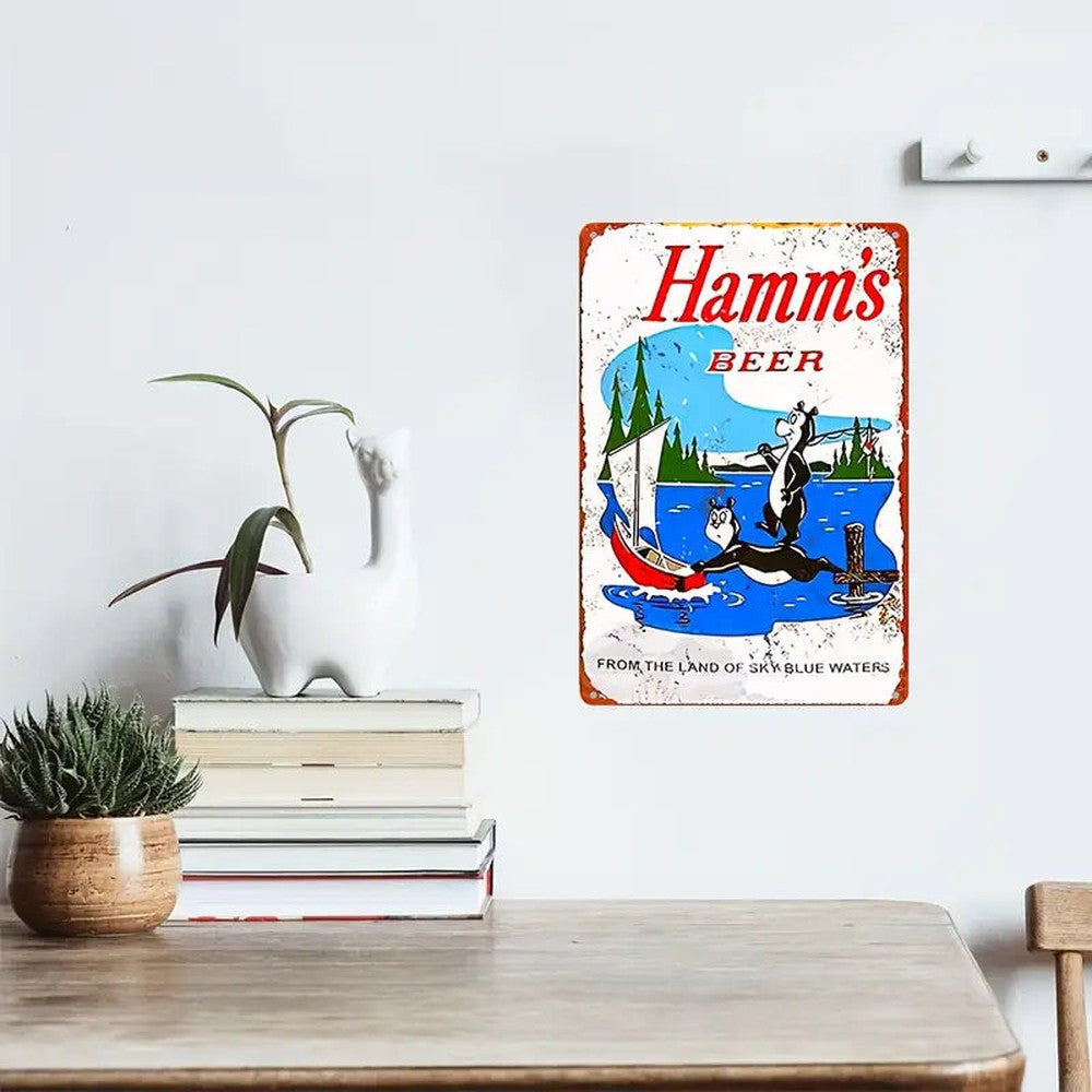 Hamm's Beer Vintage Novelty Metal Sign 12" x 8" Novelty Sign Style Your Walls